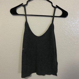 Brandy Melville grey ribbed crop tank
